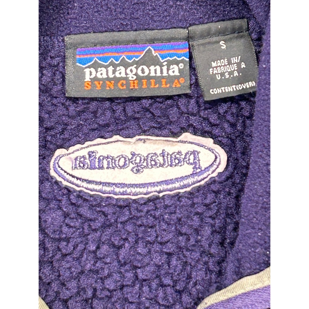 VINTAGE Patagonia Synchilla Heavy Fleece 1/4 Zip Pullover Purple USA - Picture 3 of 10
